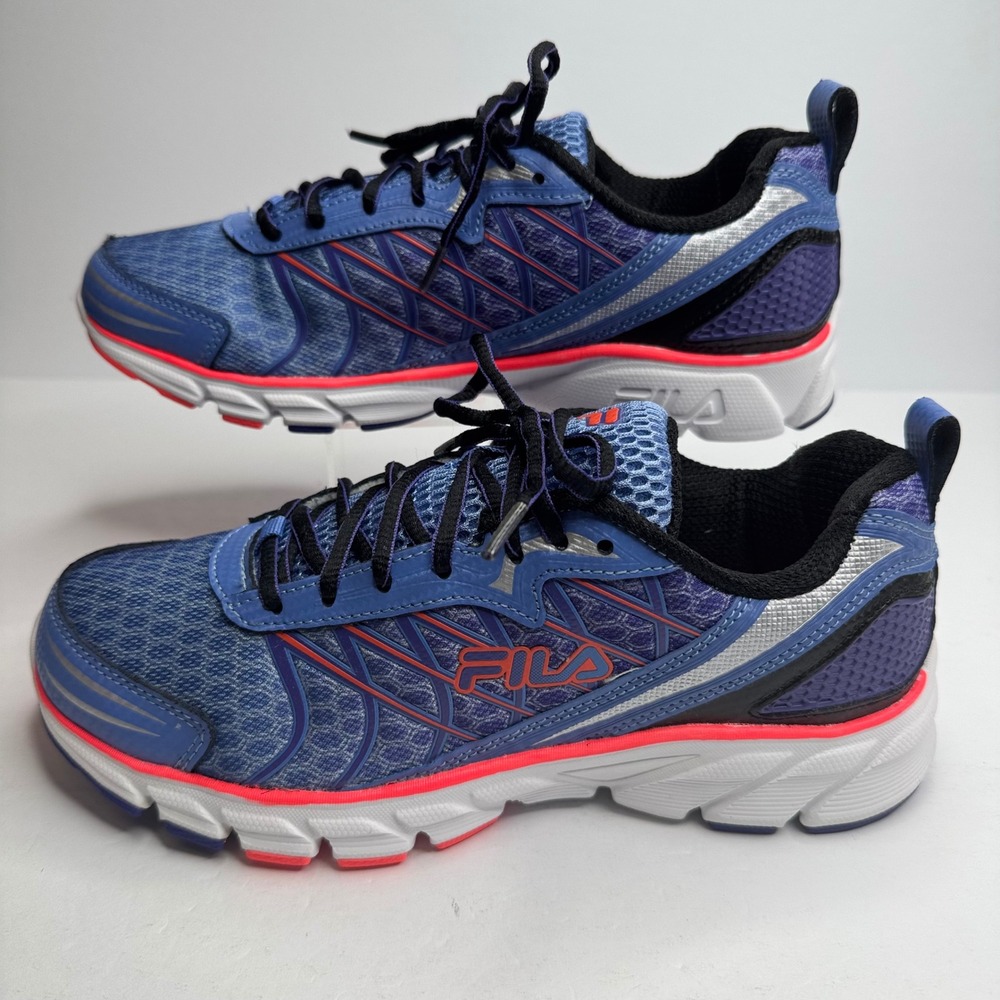Fila Memory Foam Running Shoes Womens 8.5 Blue Purple Coral 5SR20556-442 Sneaker
